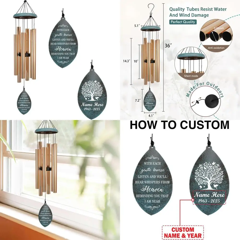 

honoring memories: 36" custom life tree wind chimes for bereavement and sympathy