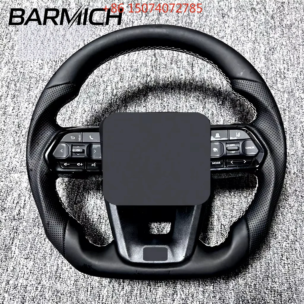 Premium Full Grain Leather Barmich 00YT Steering Wheel Compatible Land Cruiser LC79/LC76/LC70/LC300 GR Custom Stitch Sports