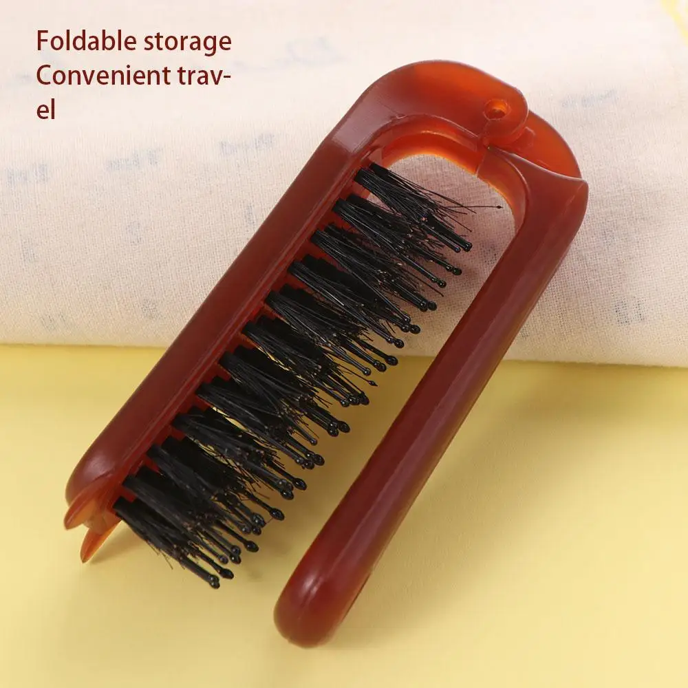 

Расческа со складной щетиной, расческа с широкими зубцами, карманная массажная расческа в форме кошачьих ушей, вьющиеся волосы, пушистая