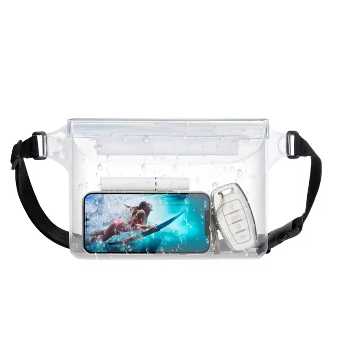 Triple Zip Waterproof Fanny Pack Waist Pouch Dry Bag for Phone and Passport - Beach Swim Kayak Water Sports Cruise Essentials