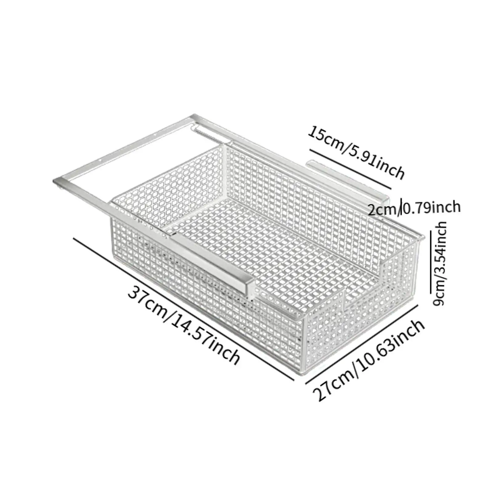 under Shelf Wire Basket, Hanging Pullout Drawer Basket Slide in Basket Organizer for Cabinet
