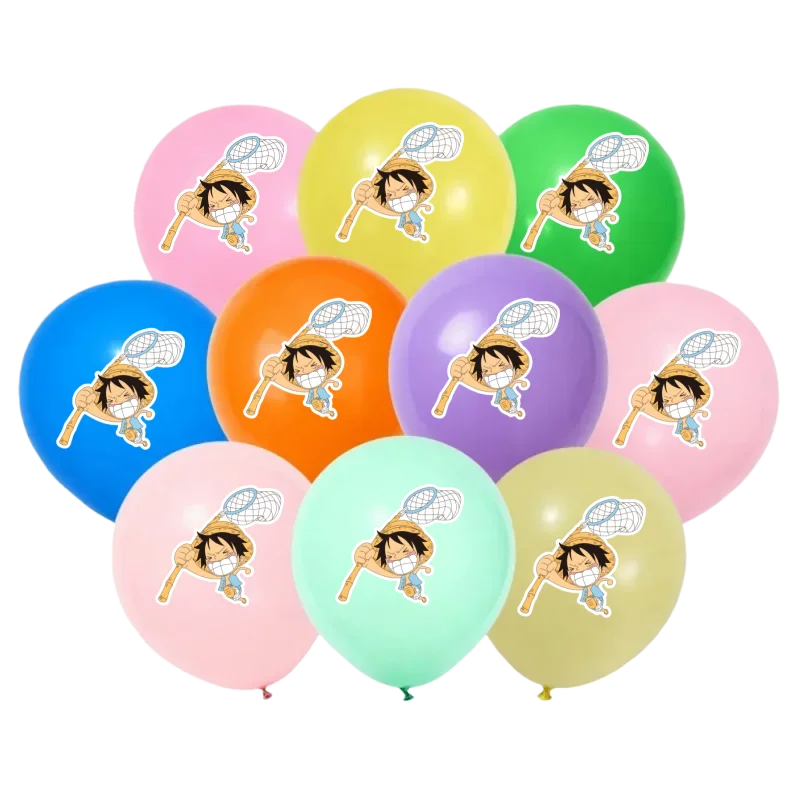 10/20pcs One Piece Birthday Party Balloons Set Cartoon Character Luffy Uta Latex Ballon Ha Birthday Kids Room Decor Cake Toppers view 2