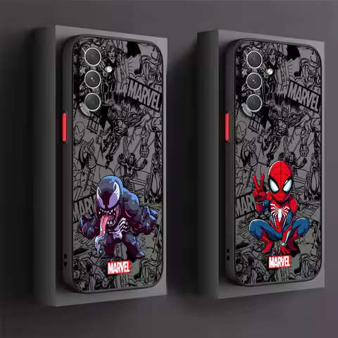 Marvel Spider Man Venom Art For Samsung Galaxy S25 S24 S23 S22 S21 S20 S10 S9 Ultra Plus FE 5G Frosted Translucent Phone Case