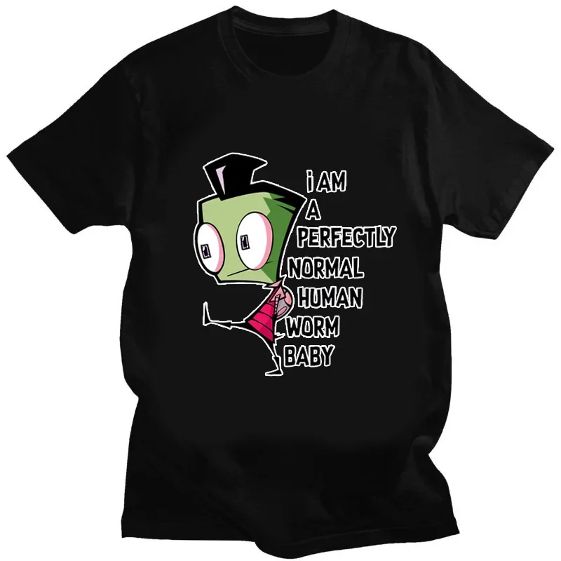 Men Women Retro Tee Shirt Fashion Shirt Streetwear Tops Cute Cartoon Invader Zim Invader Gir Graphic Tshirt  Zim Image T Shirt