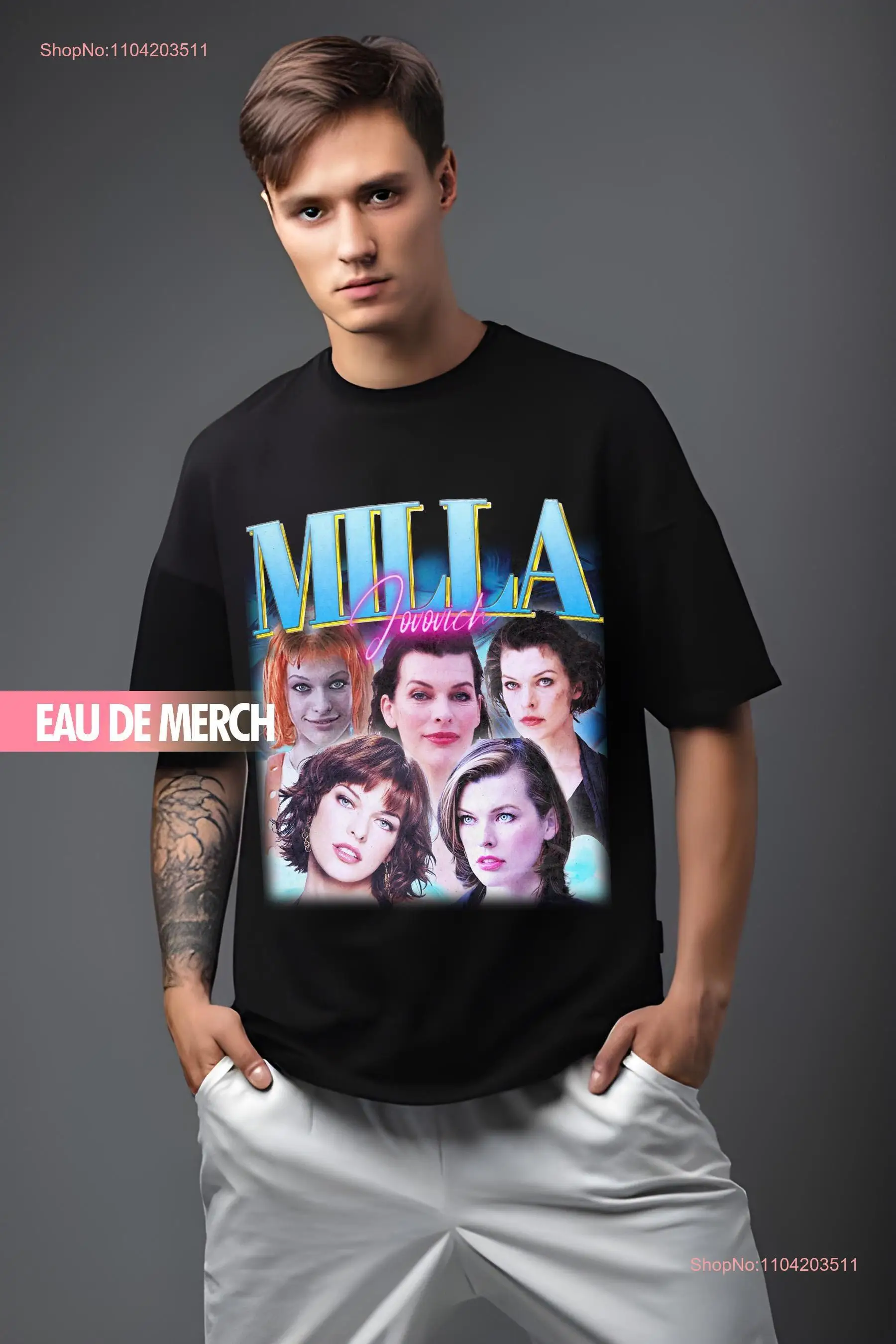 MILLA JOVOVICH TEES T Shirt 90s Merch Fan  long or short sleeves