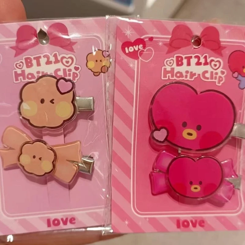 BT21 koya RJ Shooky Mang Chimmy Tata Cooky High Color Value Creative Distinctive Hairpin Headwear Acrylic Bangs Broken Hairpin view 3