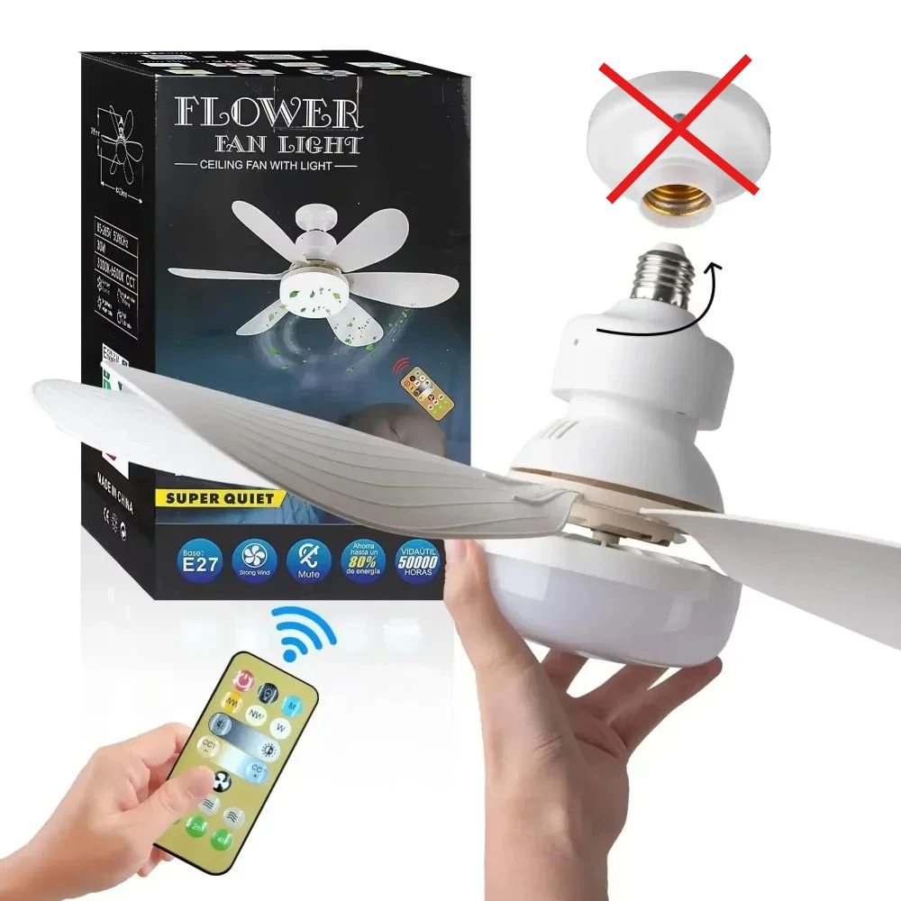 

JOYINLED LED 30W/40W Ceiling Fan Light E27 with Remote Control for Dimming Suitable for Living Room Study Household Use 85-265V