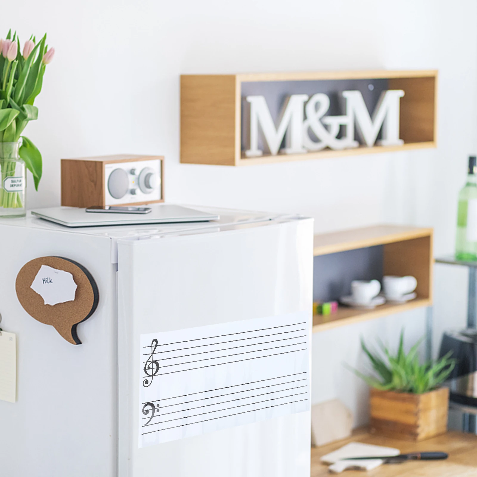 PVC Magnetic Stickers for Music Teaching Whiteboard Piano Education Supplies Reusable Music Teaching Whiteboard Kit