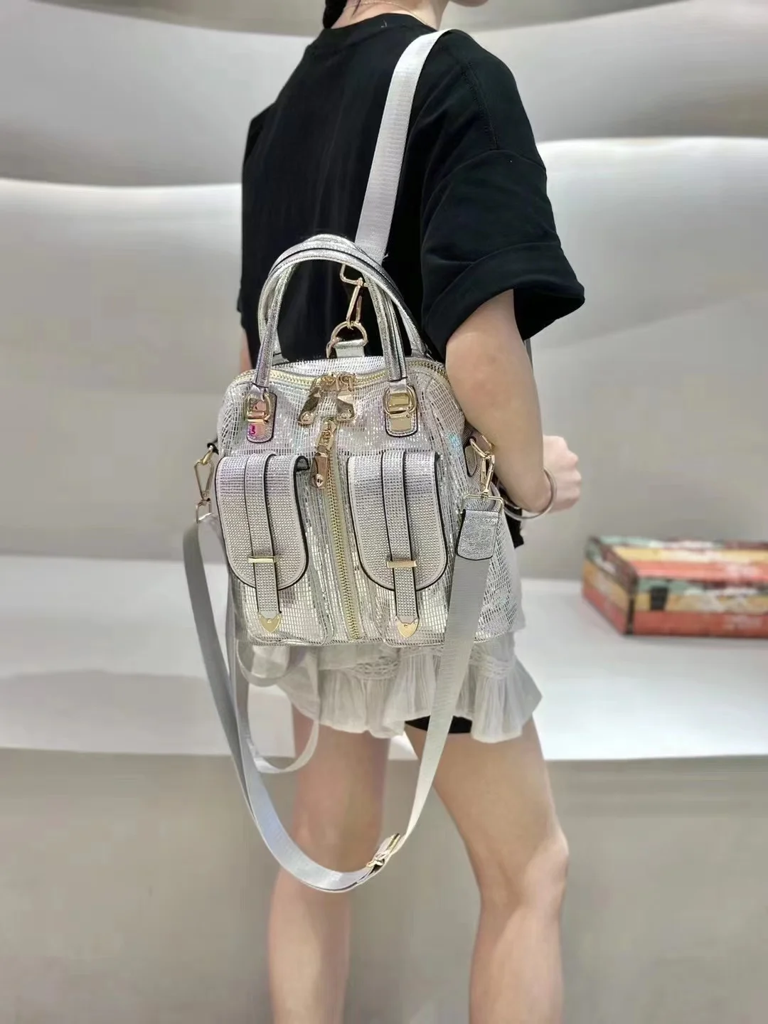 

Faionable Sequin Women's Bag 2025 New Korean Sle Tee-Way Use Single oulder Crossbody Multi-Purpose Handbag
