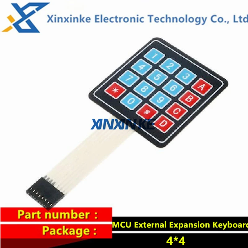 Large Keys 4*4 Matrix Keyboard MCU External Expansion Keyboard Film Keyboard