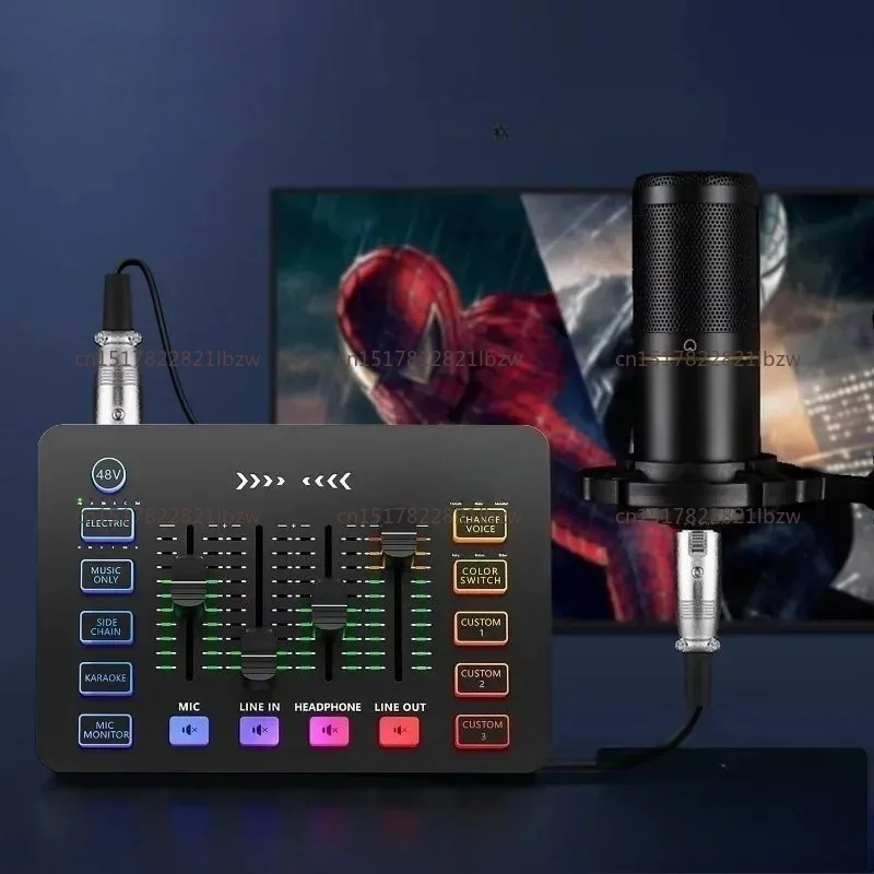 Live Stream Sound Card Condenser Microphone Broadcast Kit Recording Singing Gaming Mobile m Audio Live Sound Card
