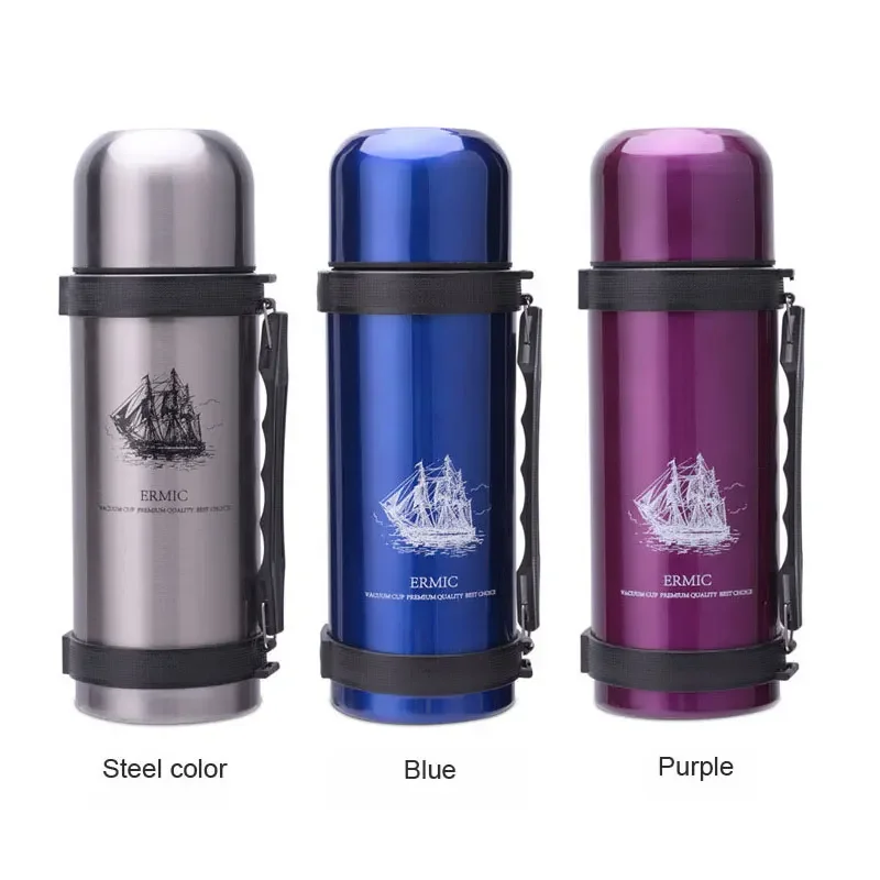 1.2L Travel Thermosflask Thermos Water Coffee Bottle Stainless Steel Coffee Cup Mug Heat Cold Preservation