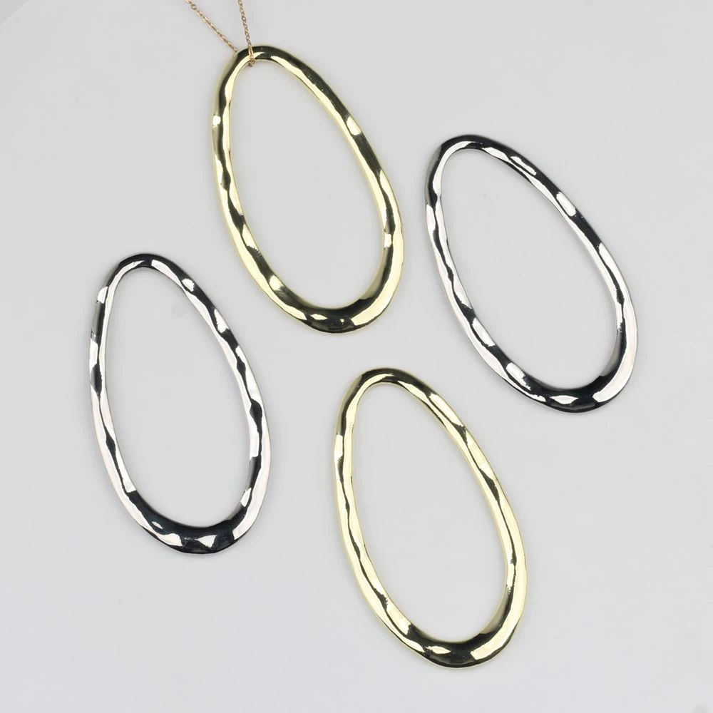 10pcs Simple Cute Hollow Out Ellipse Pendant Jewelry Making Accessories DIY Handmade Earrings Necklace Bracelet Craft Fashion