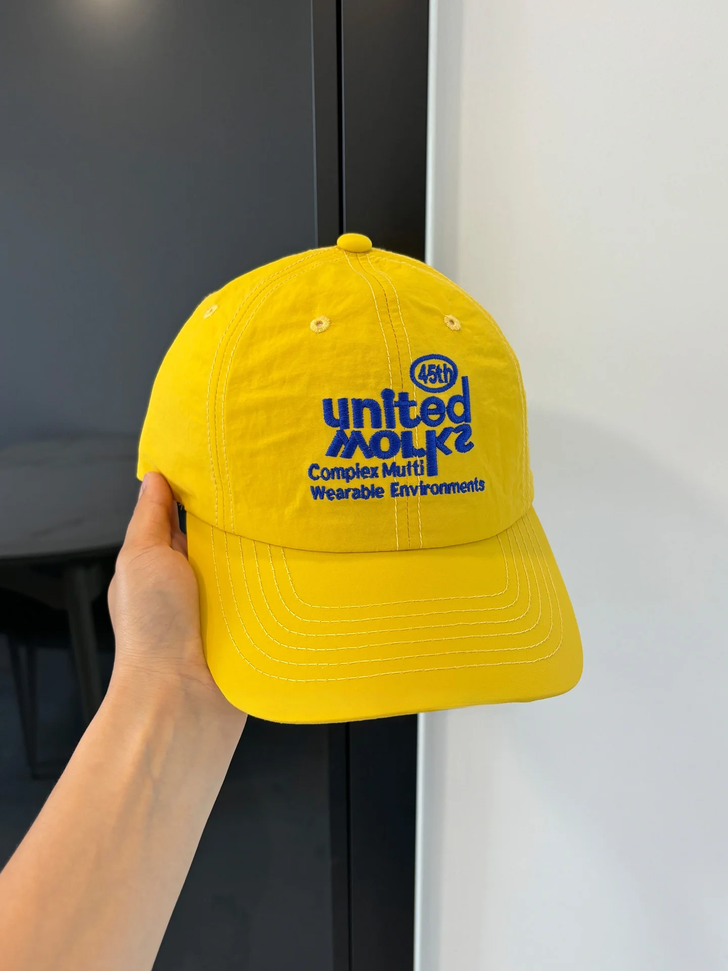 

Korean Sle Yellow Letter Embroidery Baseball Cap Women's Summer Thin Qui Dry Breathable Outdoor Sunade Dubill Hat Fac...