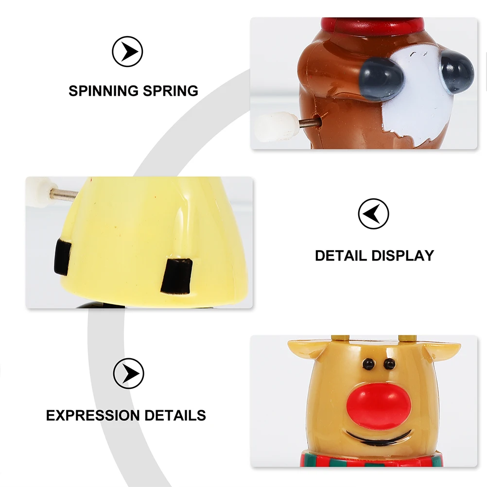 

3 Pcs Household Santa Toy Child Kids Gifts Reindeer Wind up Plastic Adorable Christmas