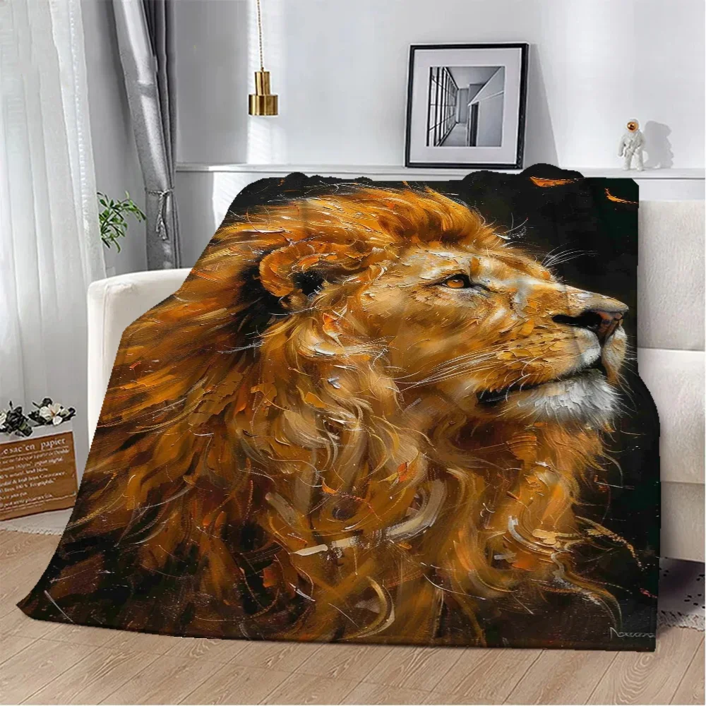

The Lion King on the Prairie Large Blanket Sofa Winter Fluffy Soft Blankets & Throws Microfiber Bedding Bed Throw Knitted Plaid