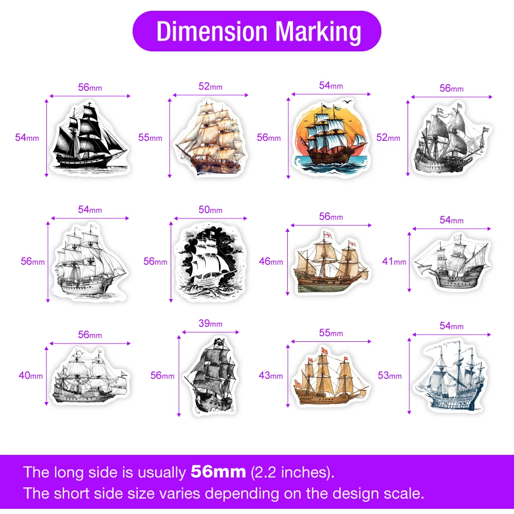رسم المراكب الشراعية القراصنة السفينة ملصقات الاطفال DIY اللعب هدية الزخرفية صائق لسجل القصاصات غير المرغوب فيه الكمبيوتر المحمول الأمتعة زجاجات مقاوم للماء