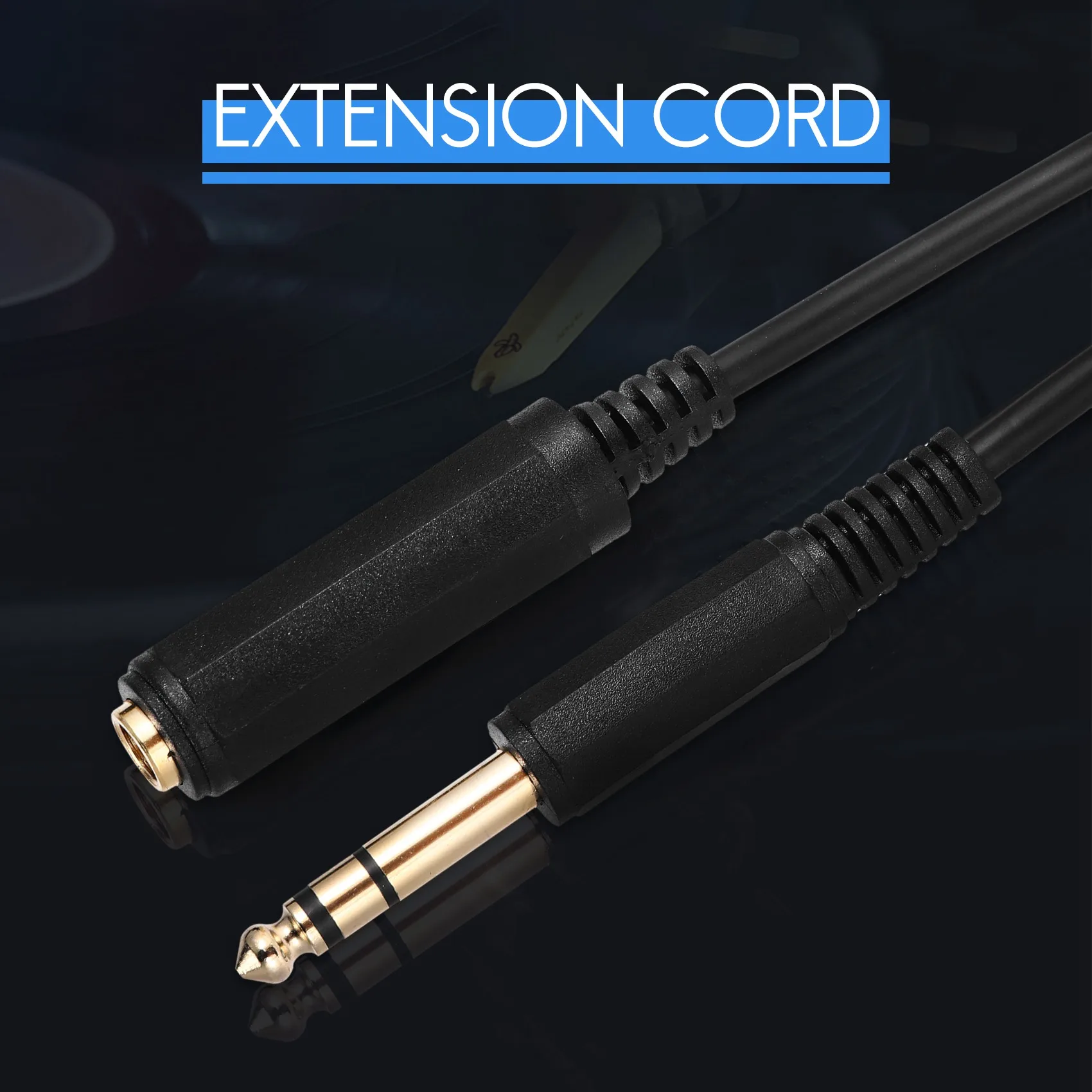 A62T 6.35mm 1/4inch Male to Female Stereo Audio Extension Cable 6FT for Headphone Amplifier