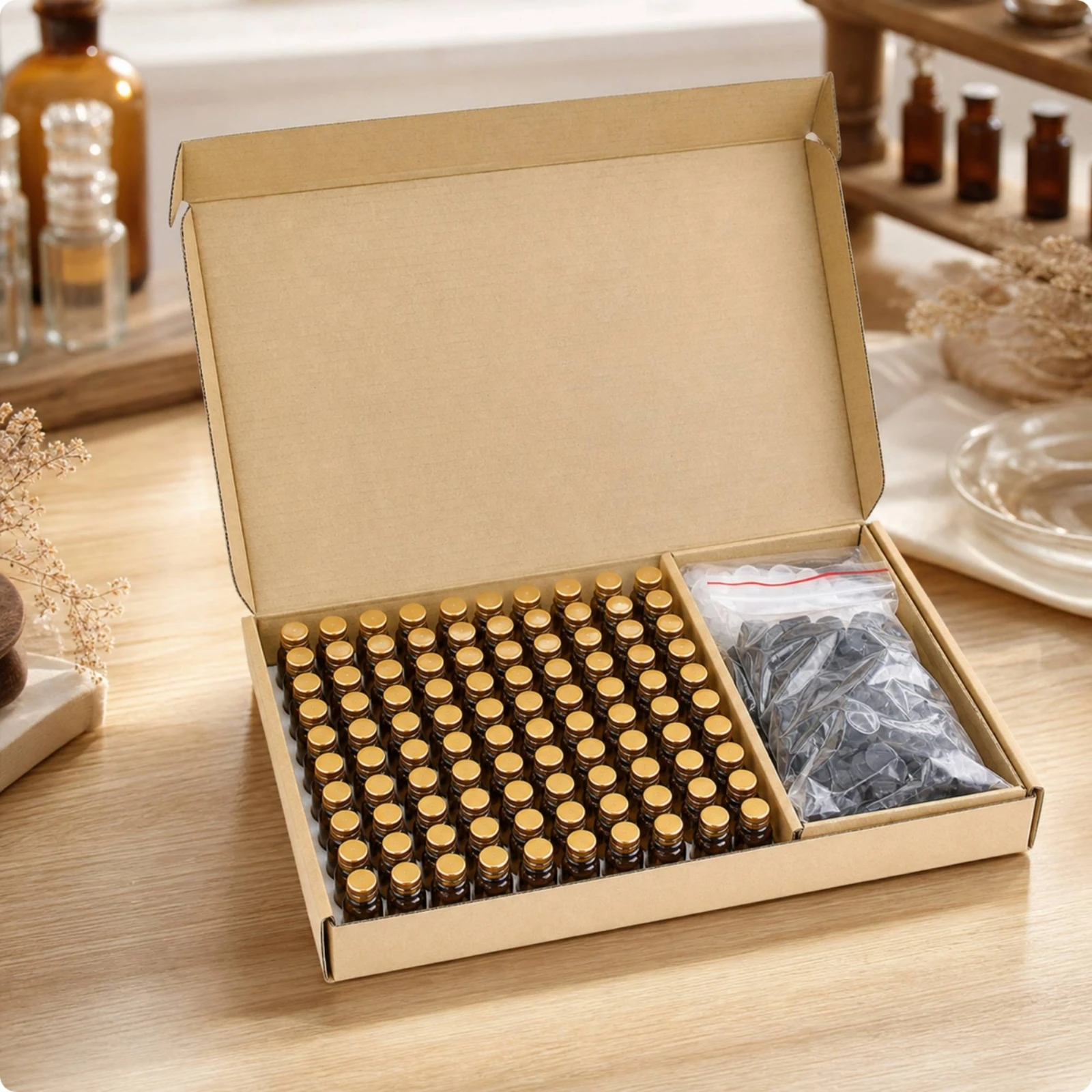 100 Pieces Amber Glass Essenti - Essential Oils 评论和价格