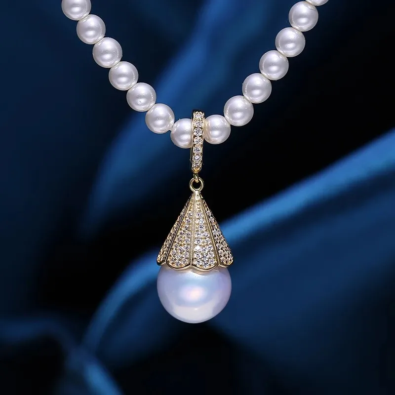 

MeiBaPJ 11 мм 3-4 мм натуральный круглый жемчуг модное ожерелье с подвеской в виде капли воды из стерлингового серебра 925 пробы изысканные свадебные украшения для женщин