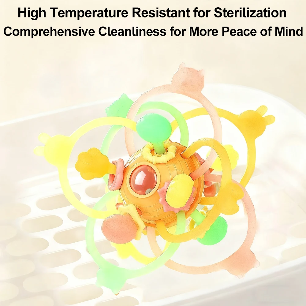 0-12 شهرا نشاط استيعاب الطفل ألعاب تطوير الطفل الدورية حشرجة الموت الكرة سيليكون عضاضة الطفل ألعاب حسية للأطفال #4