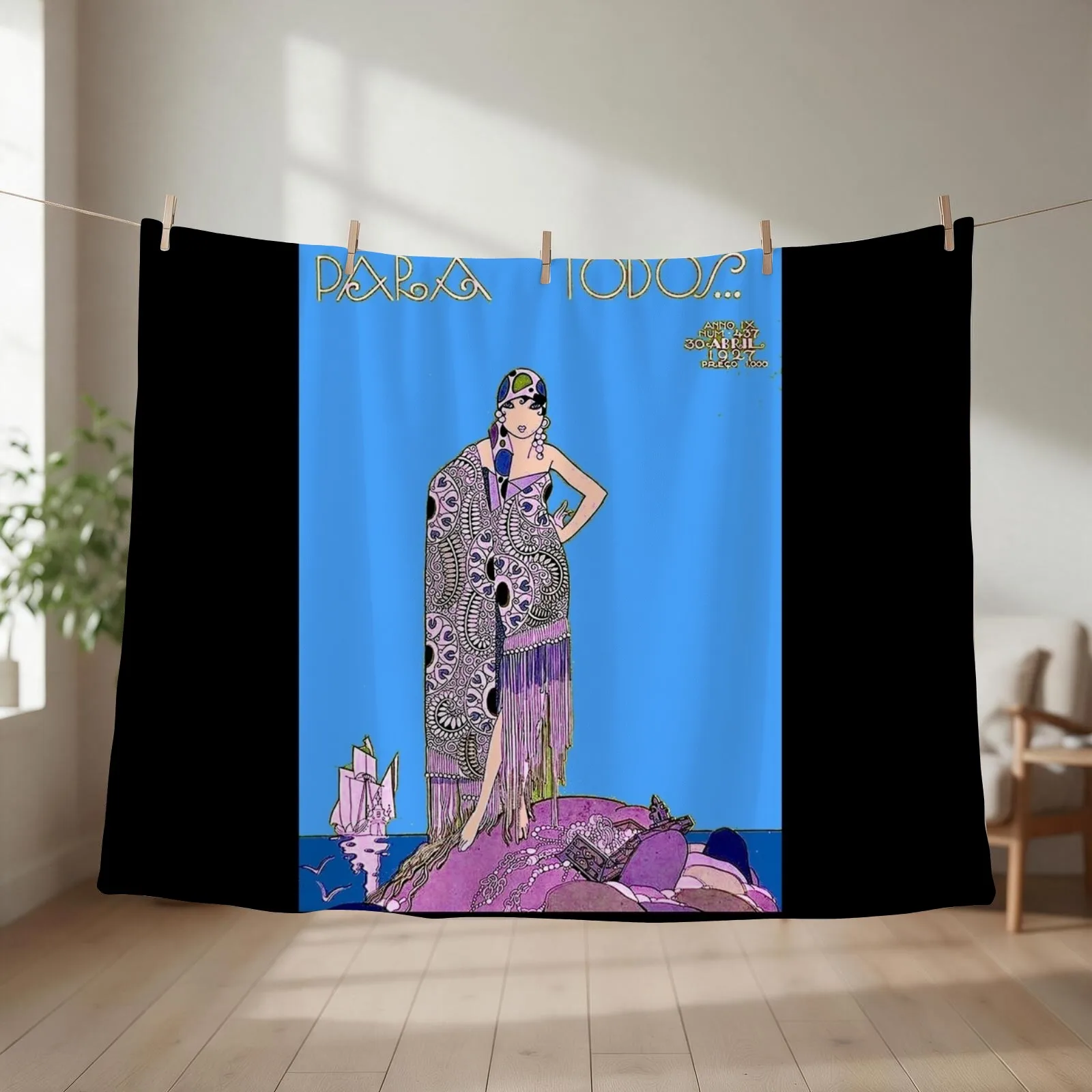 TODOS MAGAZINE : Vintage 1927 Flapper Pirate Print Throw Blanket Kid'S Decorative Sofas Plaid on the sofa Travel Blankets