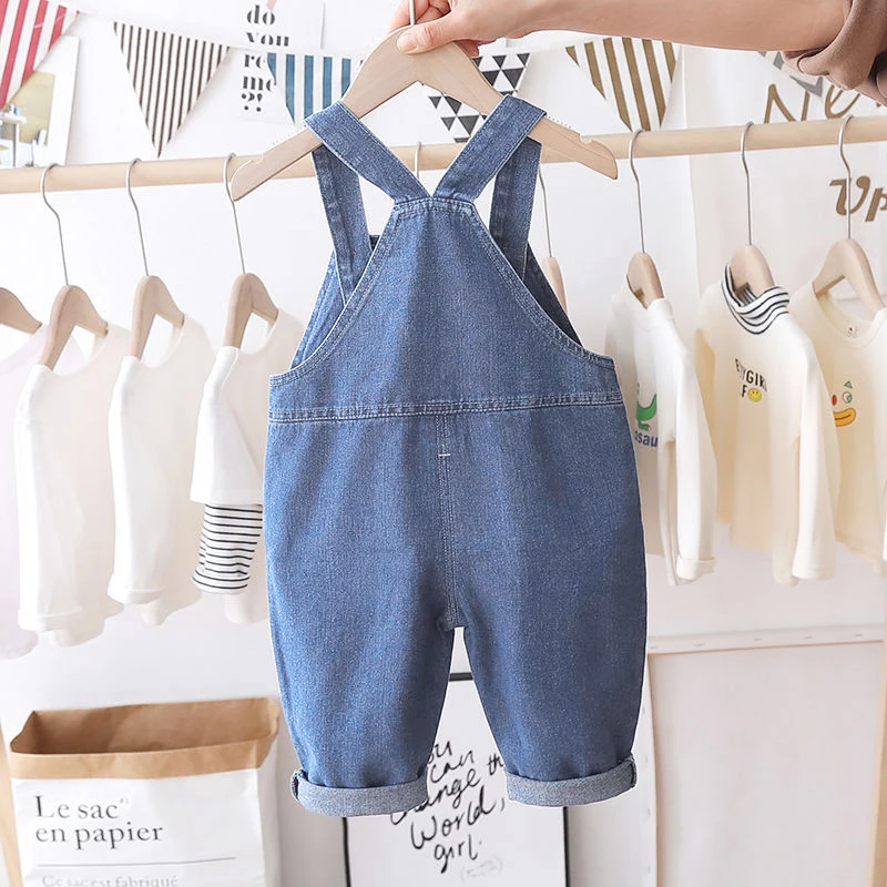 DIIMUU Toddler Baby Clothing Kids Boys Overalls Girls Wear Denim Pants Casual Dungarees Long Trousers Fashion Rompers 1-4T