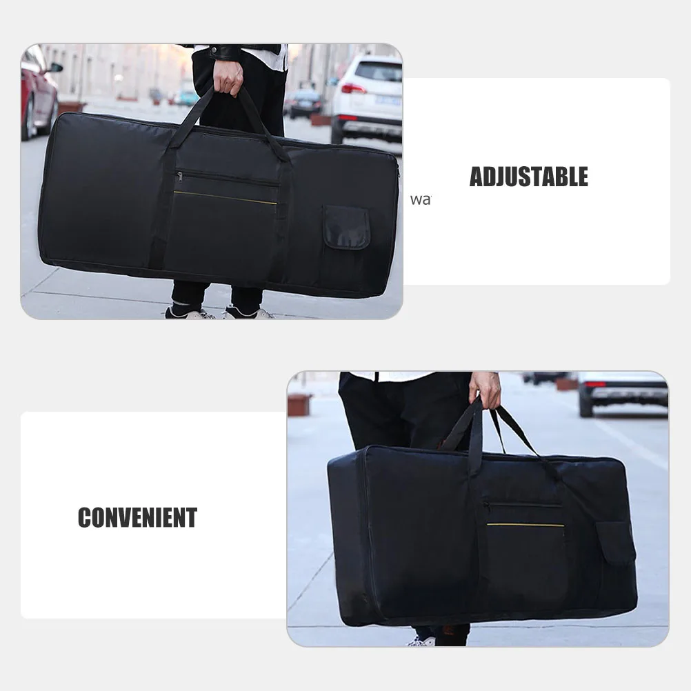 Waterproof 61-Key Electronic Keyboard Bag Durable Oxford Cloth Storage Pouch Portable Adjustable Strap For Home Concert Travel