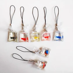 Cute Phone Charms Creative Simulation Goldfish Keychain Pendant Mobile Phone Case Pendant Backpack Decoration Accessories Gifts