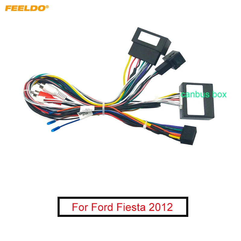 

FEELDO Car 16Pin Stereo Wiring Harness Canbus Support For Ford Fiesta (2012) Audio Radio Power Cable Adapter