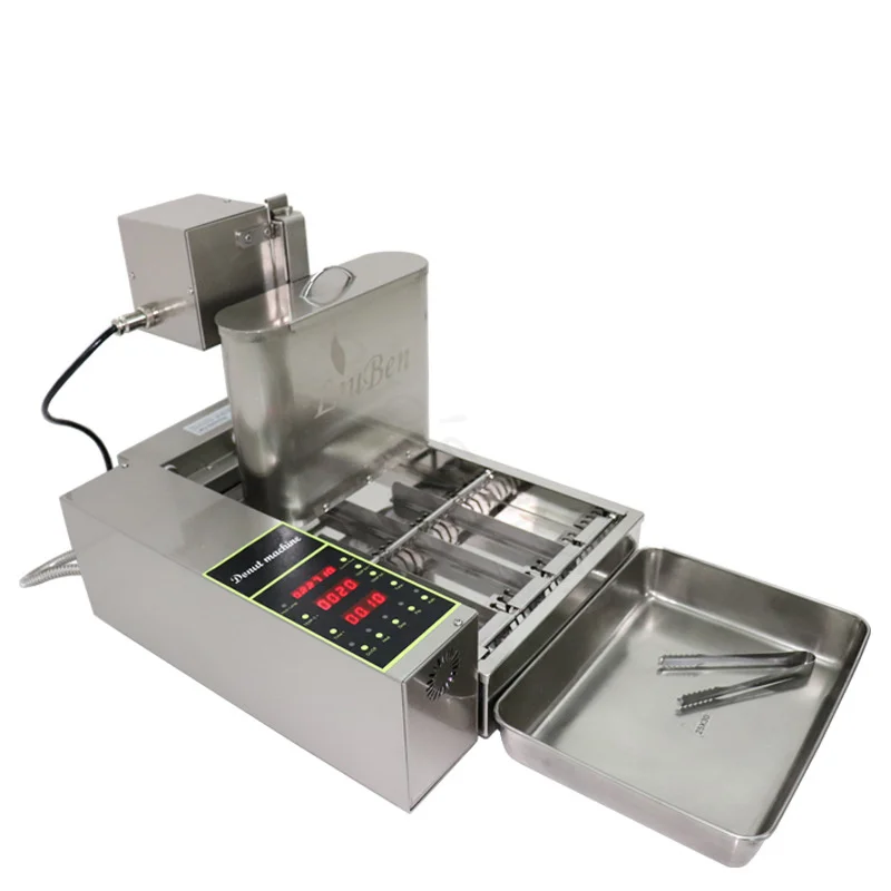 5.5L 4-Row Automatic Donut Making Machine Commercial Electric Heating Doughnut Cake Fryer Machine