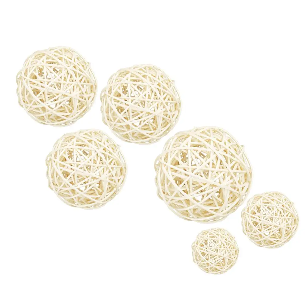 Grapevine Balls Set of Vine Balls White, Vase Filler Decoration Balls, Wooden Ball Rustic Rattan Cane