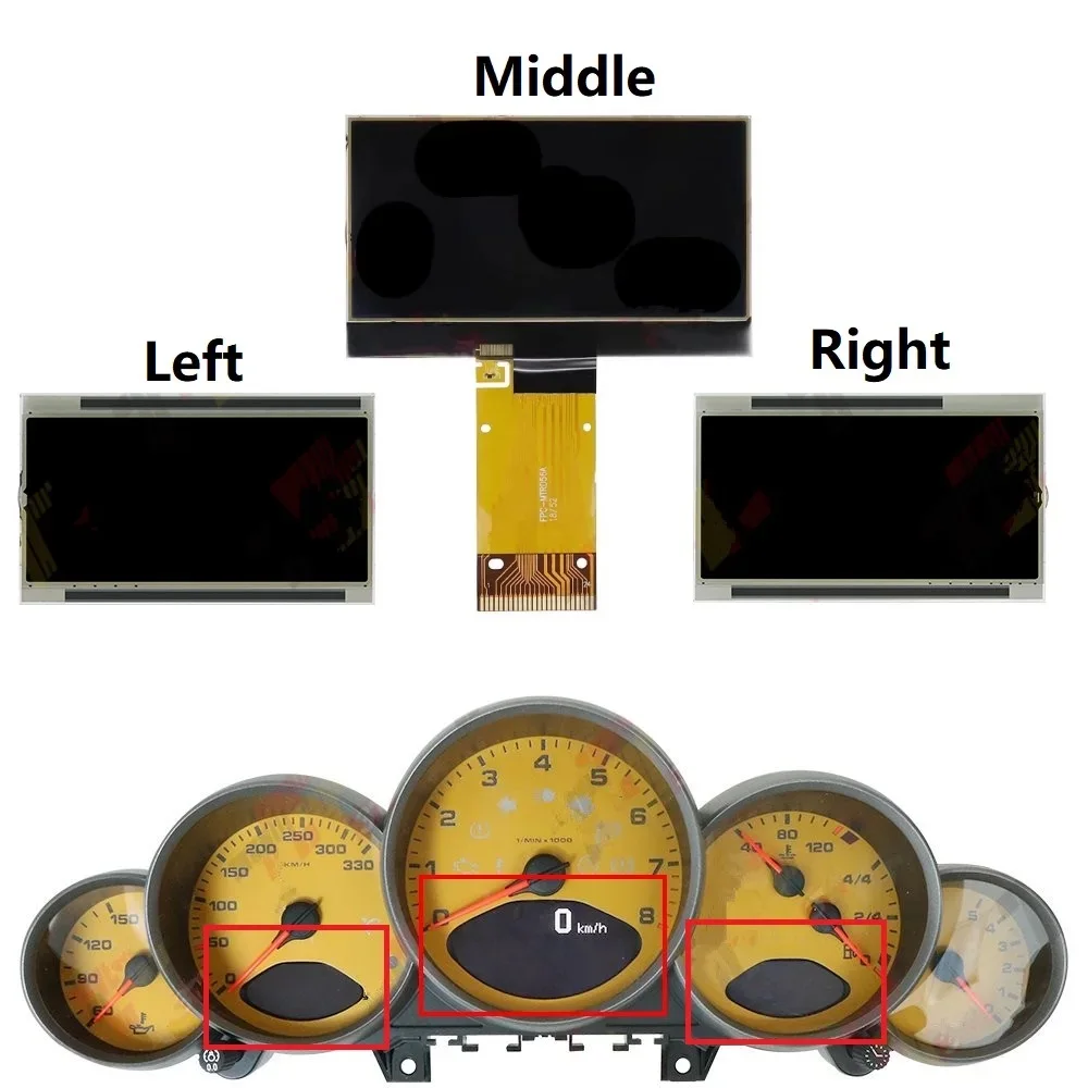 

Dashboard LCD Display for Porsche 911 997 Carrera, 987 Cayman, Boxster Speedometer Instrument Cluster