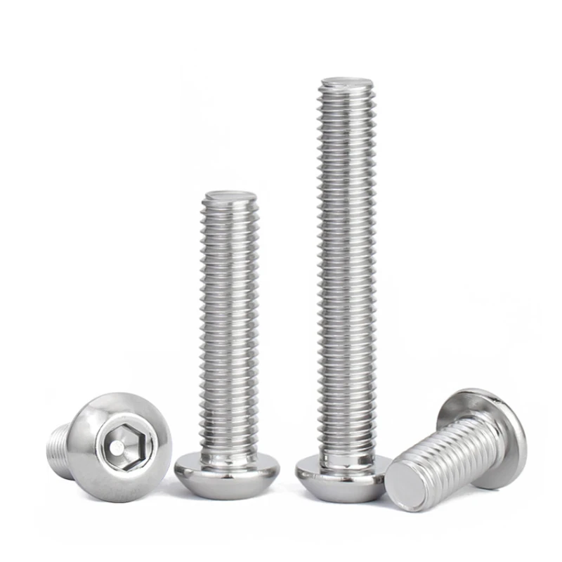 Aço inoxidável Anglo American Rodada Pan Cabeça, Parafuso sextavado, Cabeça de botão, Allen Parafuso, 1/4, 3/8, 5/16, 2 #, 4 #, 6 #, 8 #, 10 #, 304, 5 PCes, 10 PCes