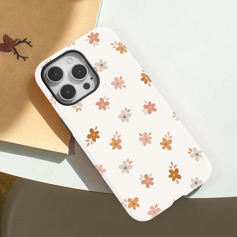 Luxury 2 IN 1 For Magsafe Case For iPhone 16 15 14 Plus 13 12 Pro Max 11 Wireless Charge Magnetic Soft Flower Pattern Cover