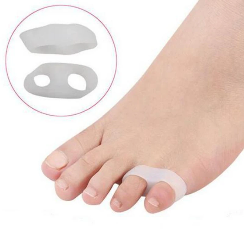 1Pair Transparent Gel Fingers Protector Corn Corrector Hammer Toe Separator Orthotic Silicone Gel Toe Tube Separation Protection