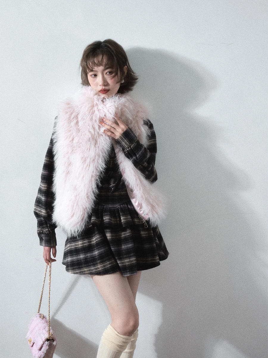 

Liparpa Winter Confion Season High Collar Svel Faux Fur Vest ort Outerwear Eco Friendly Youth Faion Commute Sle