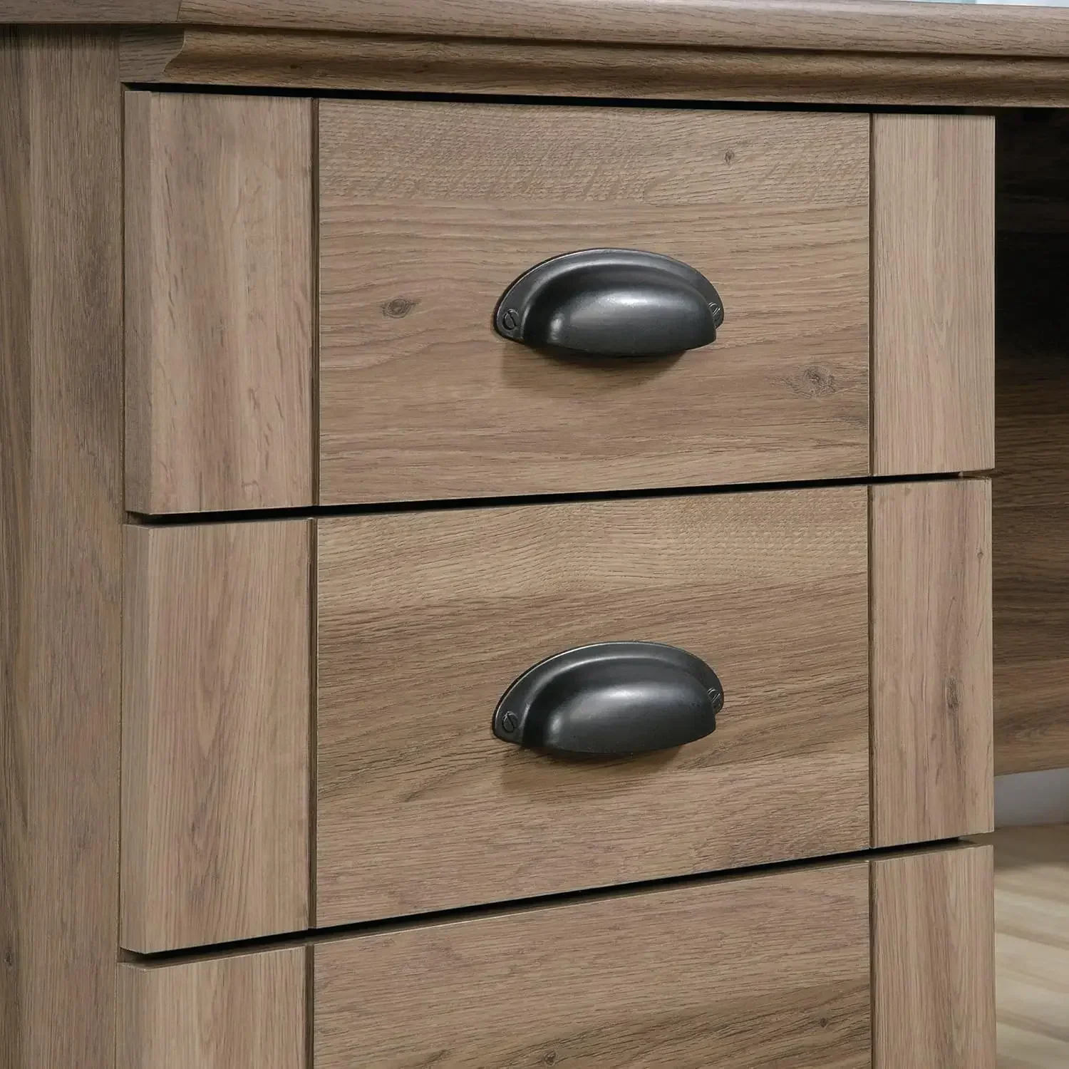 (XMSJ-Hot) مكتب كمبيوتر Harbor View، 66.14 بوصة عمق × 66.14 بوصة عرض × 30.28 بوصة ارتفاع، تشطيب من خشب البلوط الملح #5