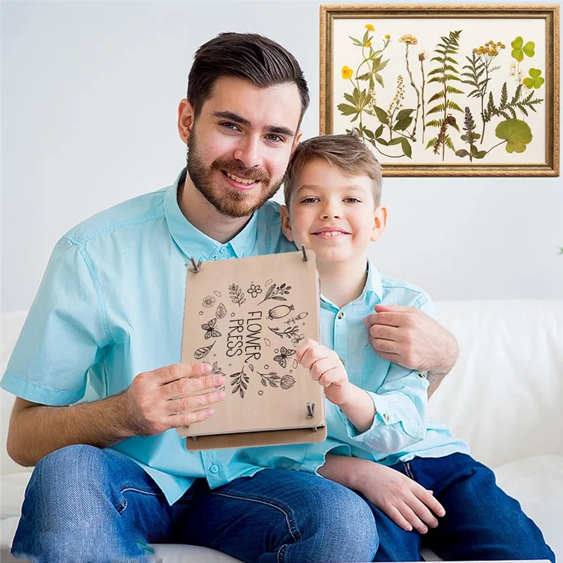 مجموعة ضغط الزهور الاحترافية الأنيقة ذاتية الصنع مقاس 30 × 21 سم للبالغين لصنع الزهور المجففة وفنون الضغط على الزهور