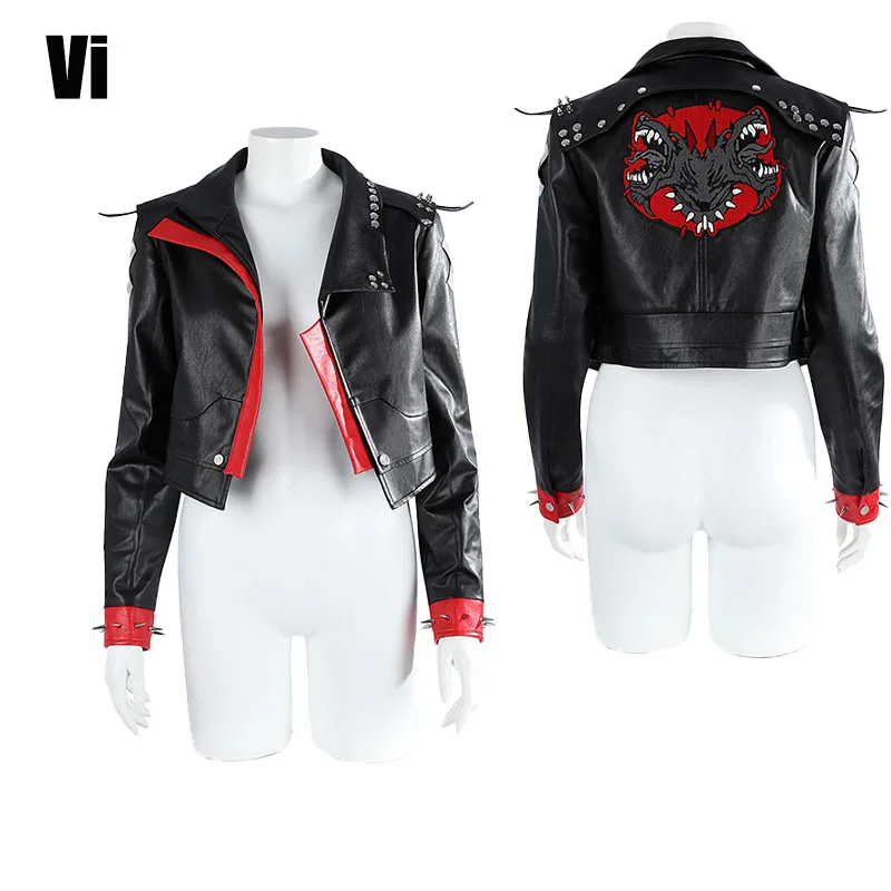 

Arcane：League of Legends Vi Cosplay LoL Arcane Vi Coat LoL Cosplay Arcane Cosplay Vi Costume Halloween Role Play Uniform Women