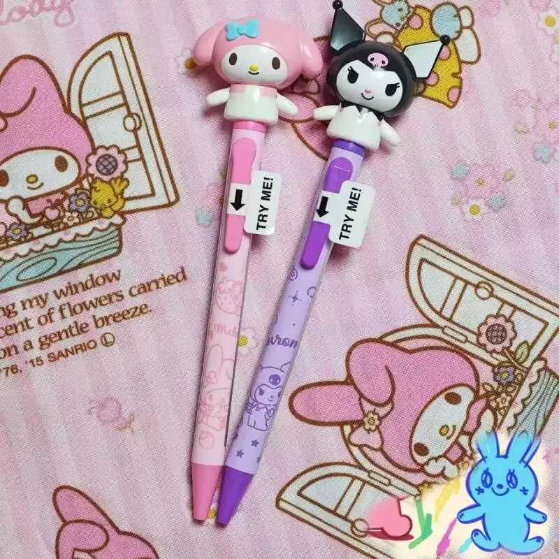 Anime Hello Kitty Cheer Up Pen Cinnamoroll Kuromi Gel Pen Melody Swinging Arm Fun Pen Speed Drying Student Christmas Gifts view 3
