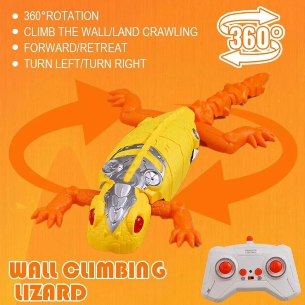 Remote Control Wall Climbing Lizard 360 Rotation Realistic Remote Control Gecko Car Interior Decor Electric Simulation