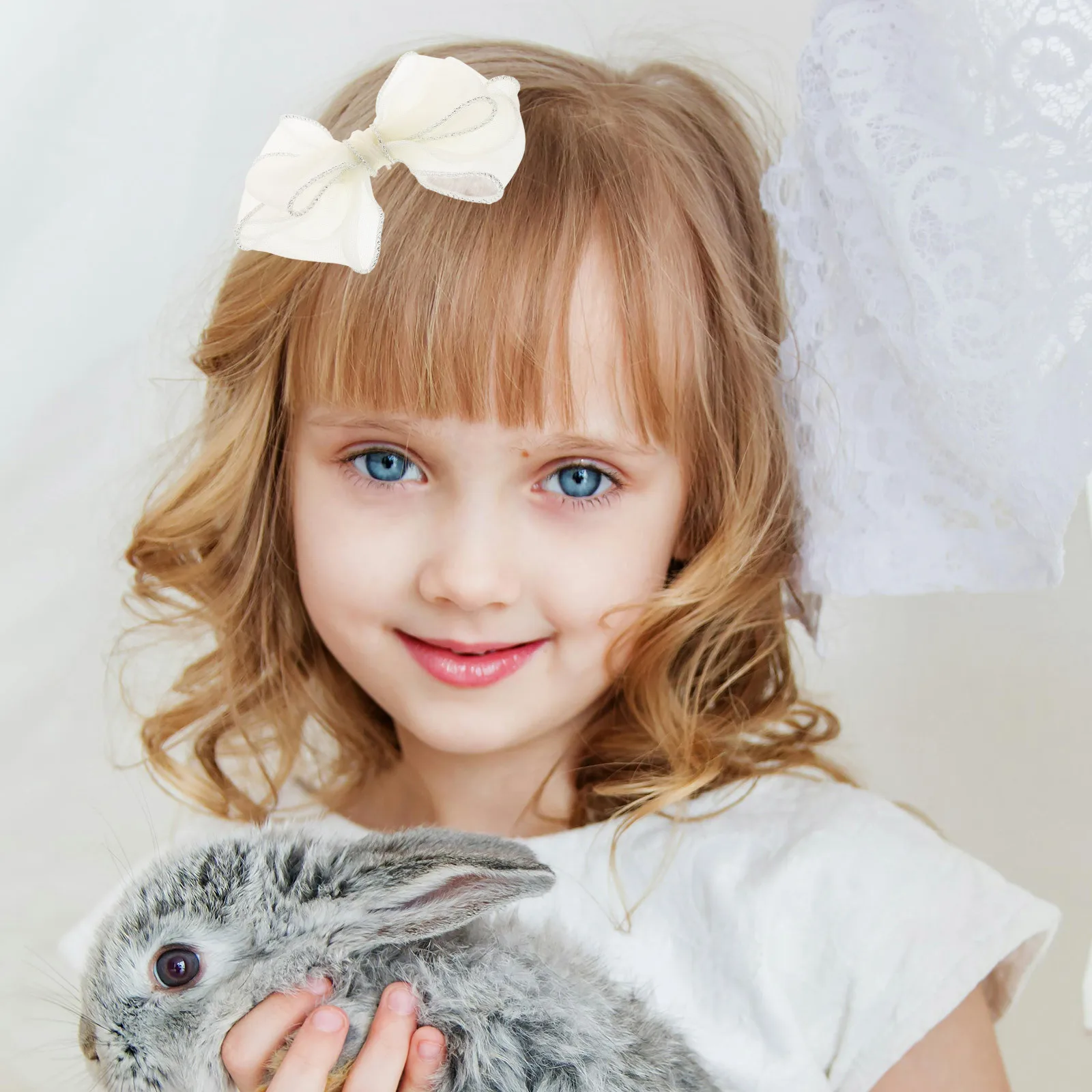 

1Pair Girls Princess Bow Hair Clips Layered Lace Hair Accessories Cute Toddler Bows Bow Barrettes for Kids Big Bows for Girls