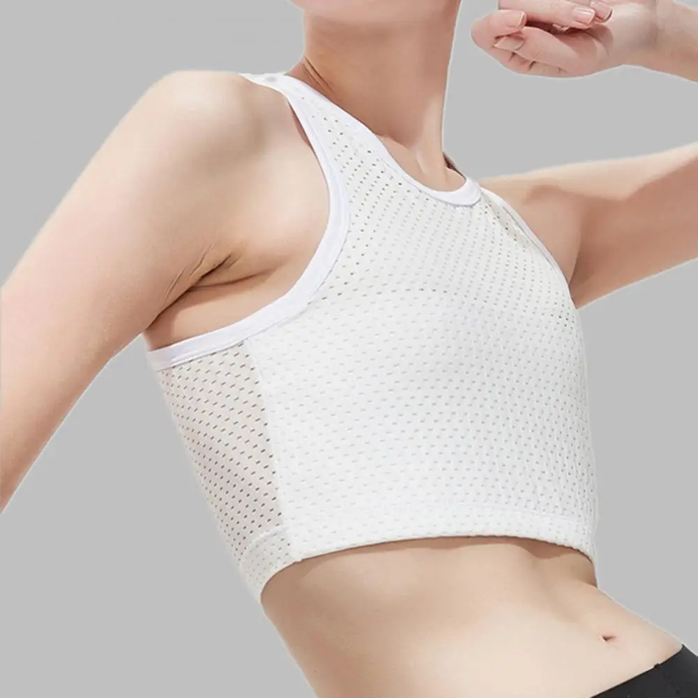 Lesbian Sportwear Chest Breast Binder Trans Crop Top Flat Breast Binder Corset Stretch Body Shaping Buckle Tomboy Bra Tank