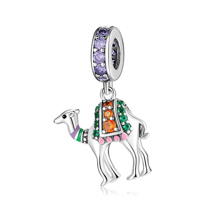 Hot 100% 925 Sterling Silver Enamel Flamingo Little yellow duck Charm Beads Fit Original JIUHAO Charms Bracelets Jewelry Making