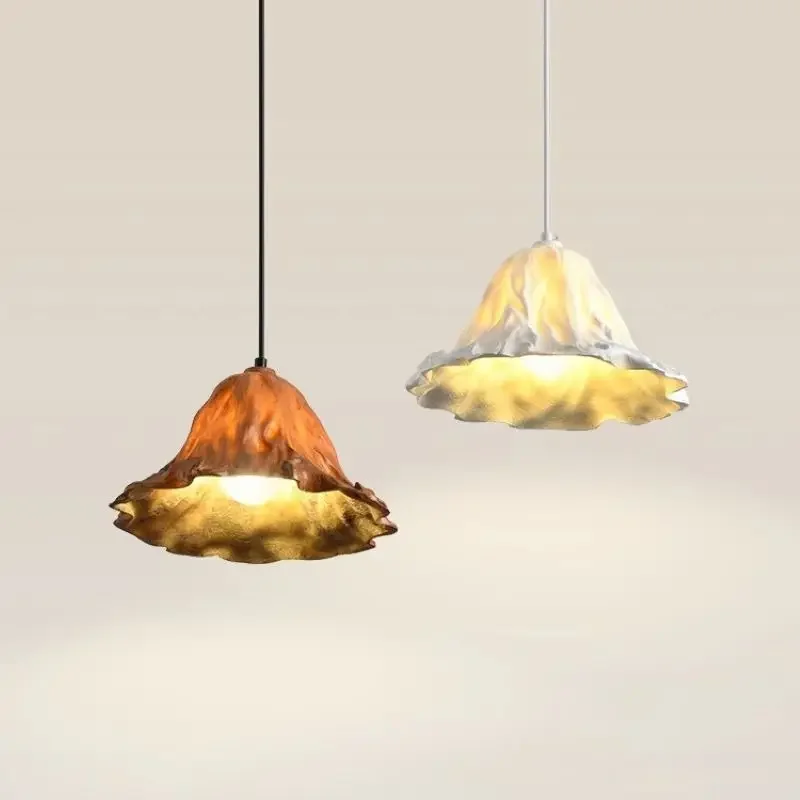 

Nordic Pendant Lights Creative Lotus Leaf Resin Decoration Hanging Chandelier Led Lamps for Living Room Bedroom Decoration Home