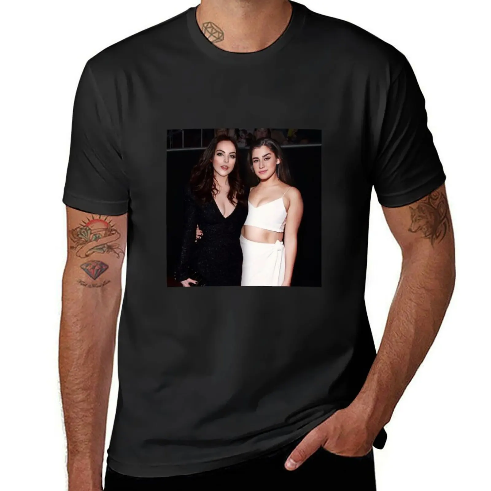 Liz Gillies & Lauren Jauregui T-Shirt anime clothes plus size tops Blouse korean fashion workout shirts for men