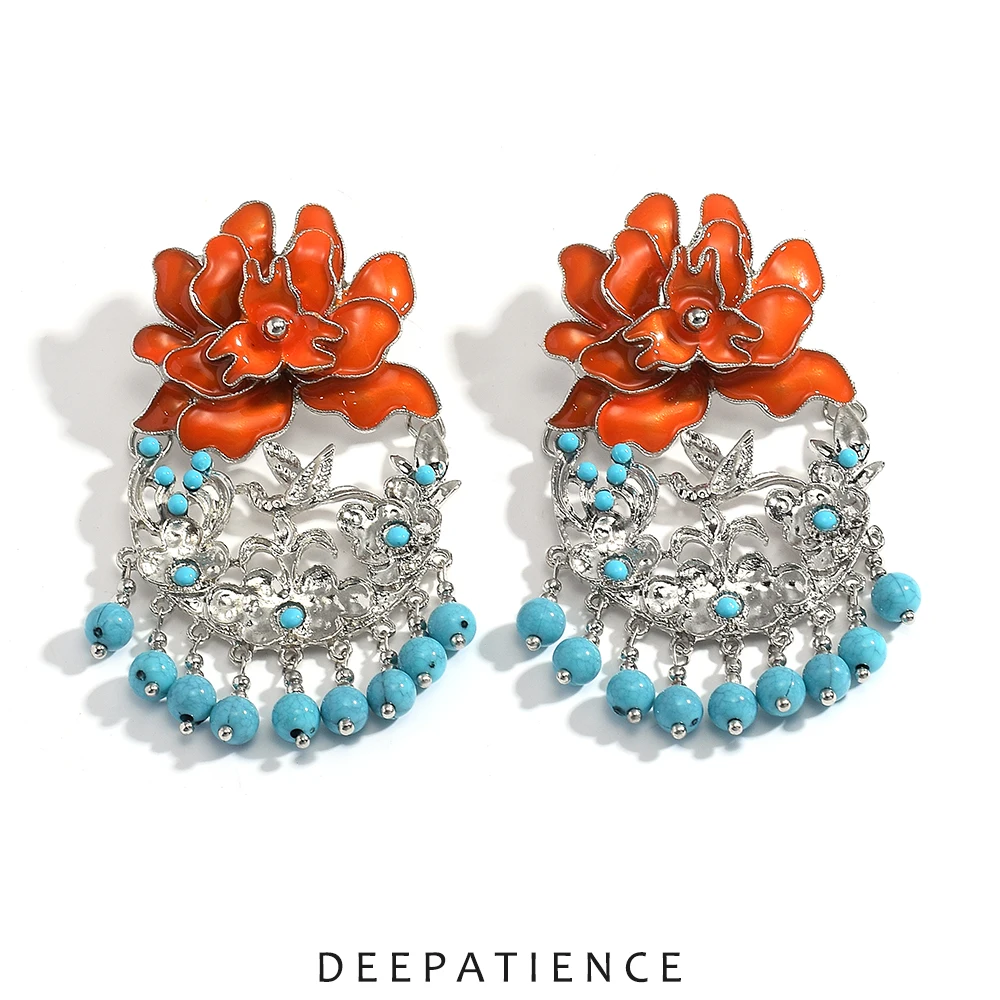 

DEEPATIENCE Ethnic Vintage Pendant Earrings Bohemian Handmade Drop Earrings For Women's Jewelry Classic Popular Accessories