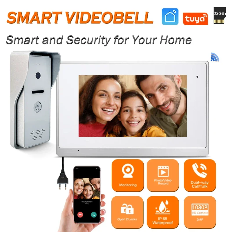 

Global Best Seller Battery Tuya Camera Smart Door Curtain Panel Doorbell Waterproof Power Supply Control Electric Lock