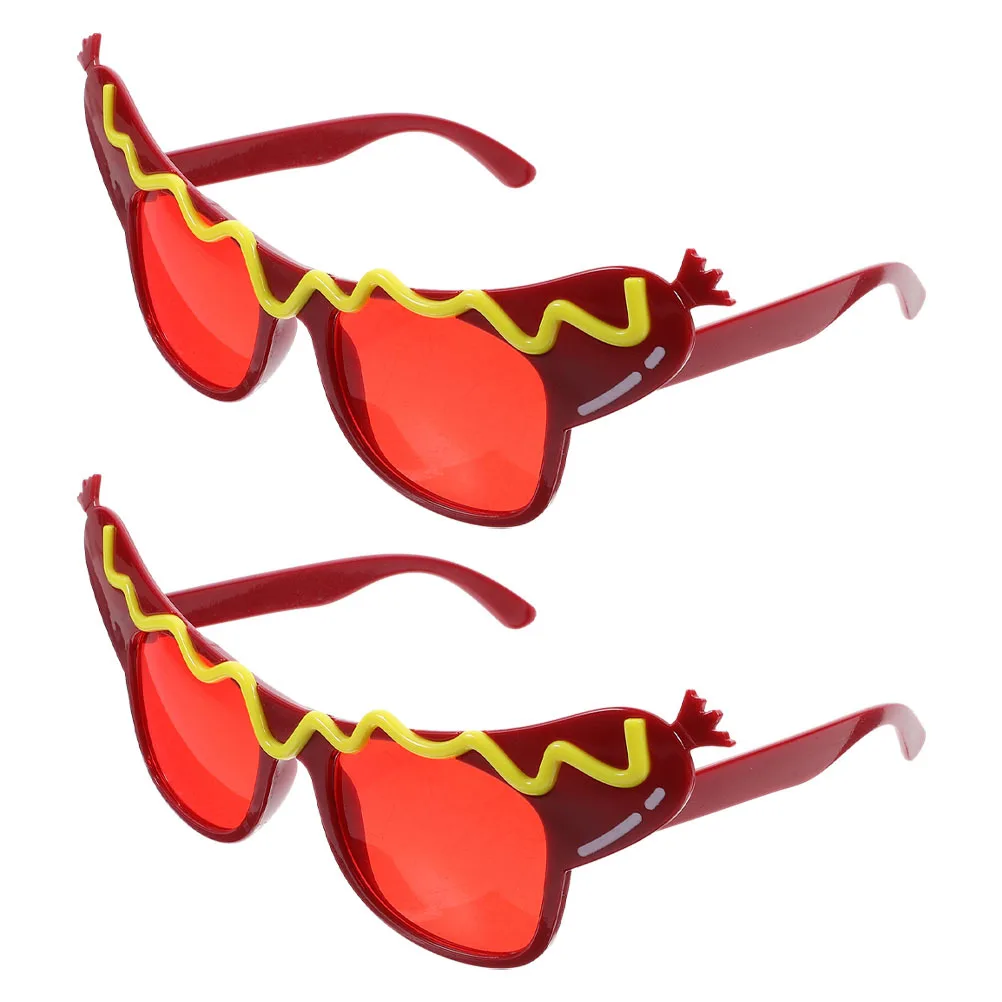

2Pcs Hot Dog Eyeglasses Fun Party Glasses Costume Festival Birthday Halloween Carnival Photo Prop Funny Eyeglasses